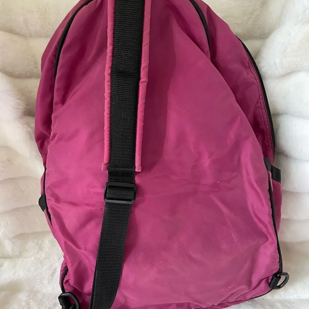 Maggie Matter extra large dark pink Nylon sling back shoulder bag ,bla…